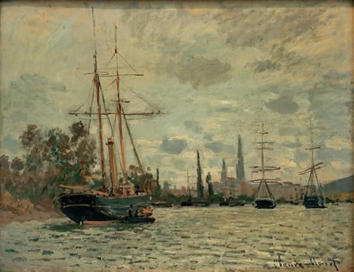 La Seine à Rouen de Claude Monet impression d'affiches toile décoration murale 60x90cm