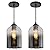 Mateyrie 2 Pack Black Pendant Light Fixtures, Adjustable Modern Pendant Lights for Kitchen Island,Farmhouse Glass Pendant Lights for Kitchen Island Hallway Dinning Room(Black-2P)