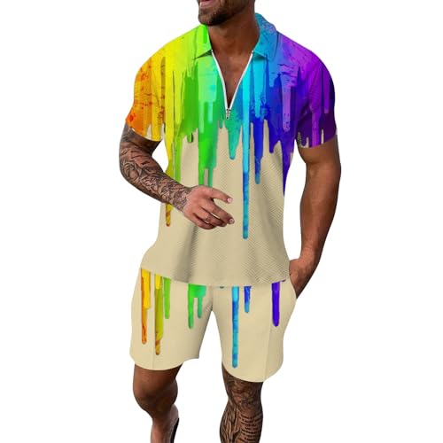 Combinaison arc-en-ciel homme avec polo premium multicolore