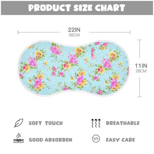 xigua Yellow Flowers Muslin Baby Burp Cloths Set of 2, Super Soft & Absorbent Burping Rags, Cotton Burp Clothes Shower Gift for Newborn, Baby Girls and Boys4
