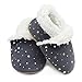 Dotty Fish Hausschuhe für Babys, Kleinkinder und Kinder. Krabbelschuhe aus Wilderleder. Pantoffeln. Babyschuhe. Plüsch Warmes Fleecefutter. Silberne Sterne. 12-18 Monate (21 EU) Jungen. Mädchen