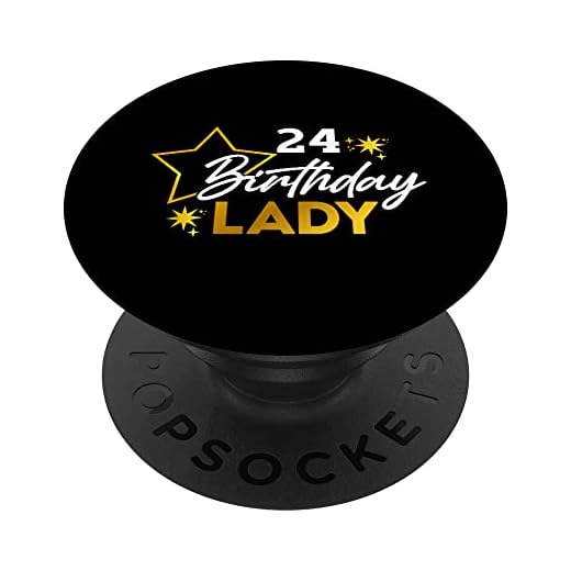 24 cumpleaños dama regalo para su veinte cuarto cumpleaños mujer PopSockets PopGrip Intercambiable