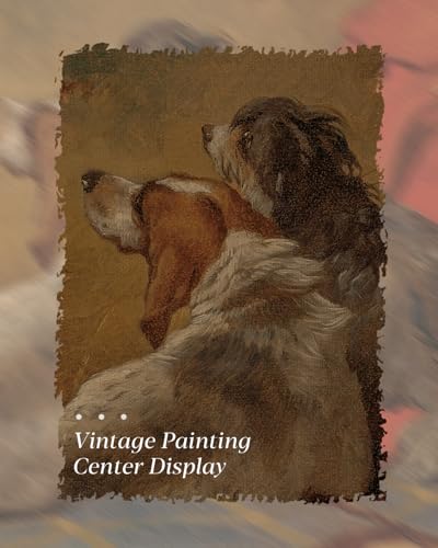 Image of HUARCEY Gold Framed Vintage Wall Art for Living Room Dogs Oil Painting Wall Decor- Cozy Pet-Themed Aesthetic Room Decor for Bedroom Prints Study Classic Animal Artwork Gift for Dog Lovers 8 inchx10 inch