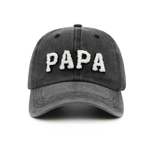 Stymora PAPA Hat New Dad Gifts Adjustable First Time Daddy Baseball Cap Fathers Day Birthday Gifts for Husband Grandpa Black
