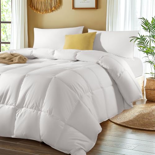 Shilucheng Goose Feather Down Comforter Queen Size, 100% Cotton Cover - image 1
