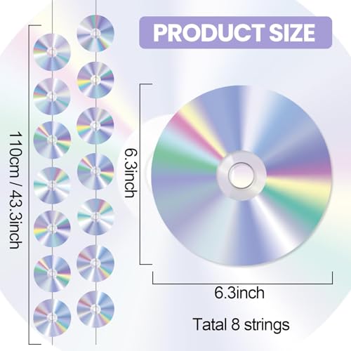 Image of CD Disco Banners Retro 90s Theme CDs Paper Cutouts Hanging Swirl Ceiling Y2K Early 2000s Party Decorations 50s 70s 80s Music Parties Favors for Music Birthday Party Wall Decor Supplies 8Pcs