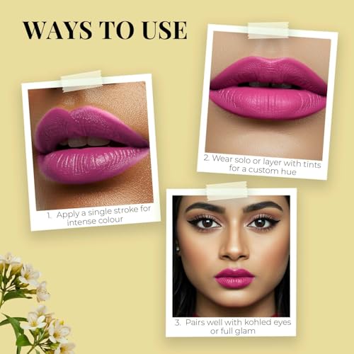 Image of Just Herbs Ayurvedic Liquid Lipstick Kit Set of 3 with Long Lasting, Hydrating & Lightweight Lip Colour, Full Size - Paraben & Silicon Free - 6 ml (Night + Cocktail Look) (Pack of 2)