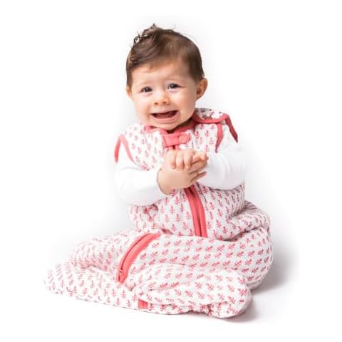 Malabar Baby Organic Cotton Quilted TOG 2.2 Wearable Blanket Baby Sleeping Sack for Newborns, Unisex, Perfect, Pink City, Large (18-36M) Cover