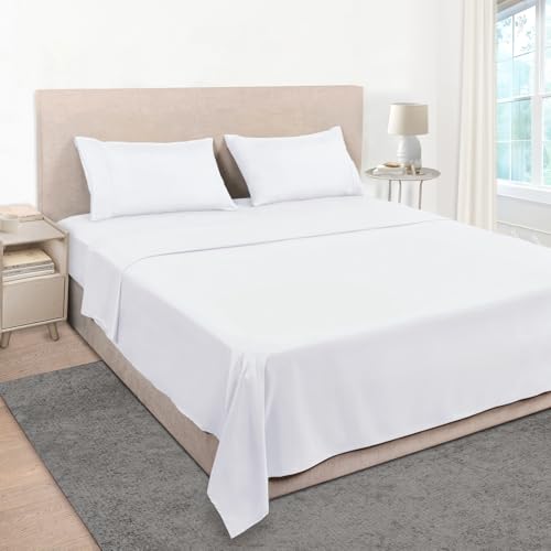 Mejoroom Full Size Sheet Sets - Hotel Luxury 1800 White Sheet - 16 Inch Deep Pocket Bed Sheets, Soft, Breathable, Wrinkle, Fade & Stain Resistant - 4 Piece (Full, White)