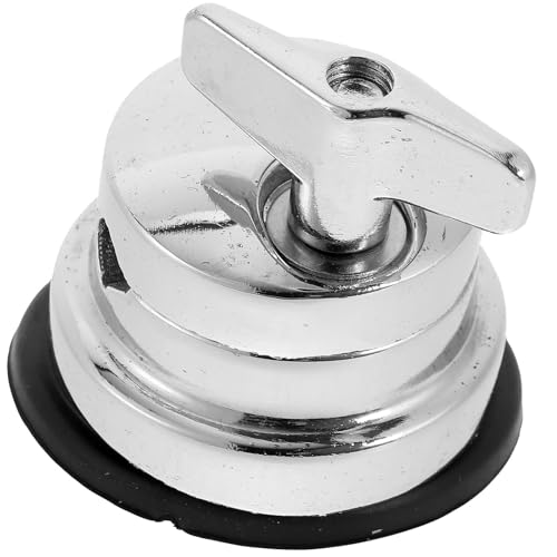 Abrazadera ajustable Beaupretty para pata de floor tom, base para batería de hierro plateado con diseño versátil para partes de instrumentos musicales