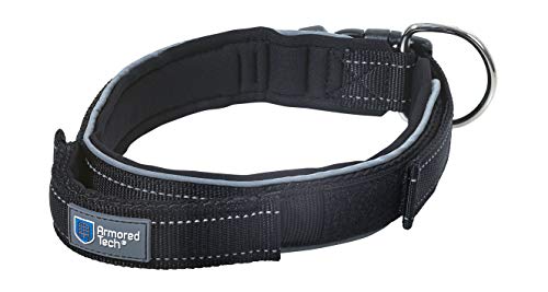 Armored Tech Dog Control Halsband mit integrierter Kurzleine (XS - Halsumfang 31-35 cm, schwarz)