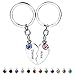 MunkiMix Noms en Forme de Coeur Assortis Personnalisés Ensemble de Porte-clés en Acier Inoxydable 2 Pièces Porte-clés Coloré avec Pierre de Naissance pour Les Couples Et Cadeau De Bijoux D'amitié