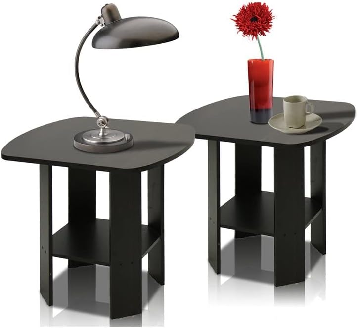 FURINNO End Tables, Wood, French Oak Grey/Black, one size