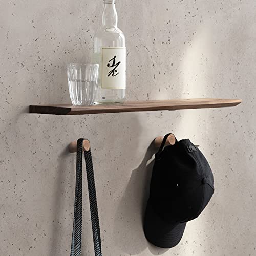 Loengmax Wood Wall Hooks,1 Pack Coat Hooks Wall Mounted, Modern Hat Hooks For Wall, Wall Hanger For Hanging Coat Towel Hat Bag Robe Jacket Clothes (Beech Wood) #TOP5