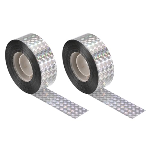 QUARKZMAN Cinta Reflectante para Ahuyentar Pájaros, 306m (1004 Pies) Cinta Anti Palomas Repelente Tiras Asustadizas Doble Cara Destello 2.4cm (1 Pulgada) para Jardines Techos Pájaros