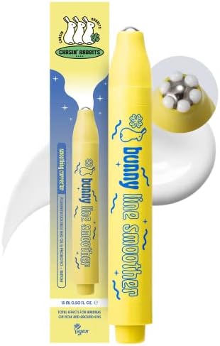 CHASIN' RABBITS Bunny Line Smoother Eye Cream Roller | Vegan Korean Skin Care Eye Cream with Surgical Steel Ball Rolling Stick | Eye Roller for Wrinkles, Dark Circles and Under Eye Bags (0.5oz)