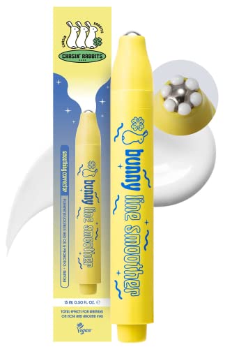 Chasin' Rabbits Bunny Line Smoother Eye Cream Roller | Vegan Korean Skin Care Eye Cream With Surgical Steel Ball Rolling Stick | Eye Roller For Wrinkles, Dark Circles And Under Eye Bags (0.5Oz) #TOP19