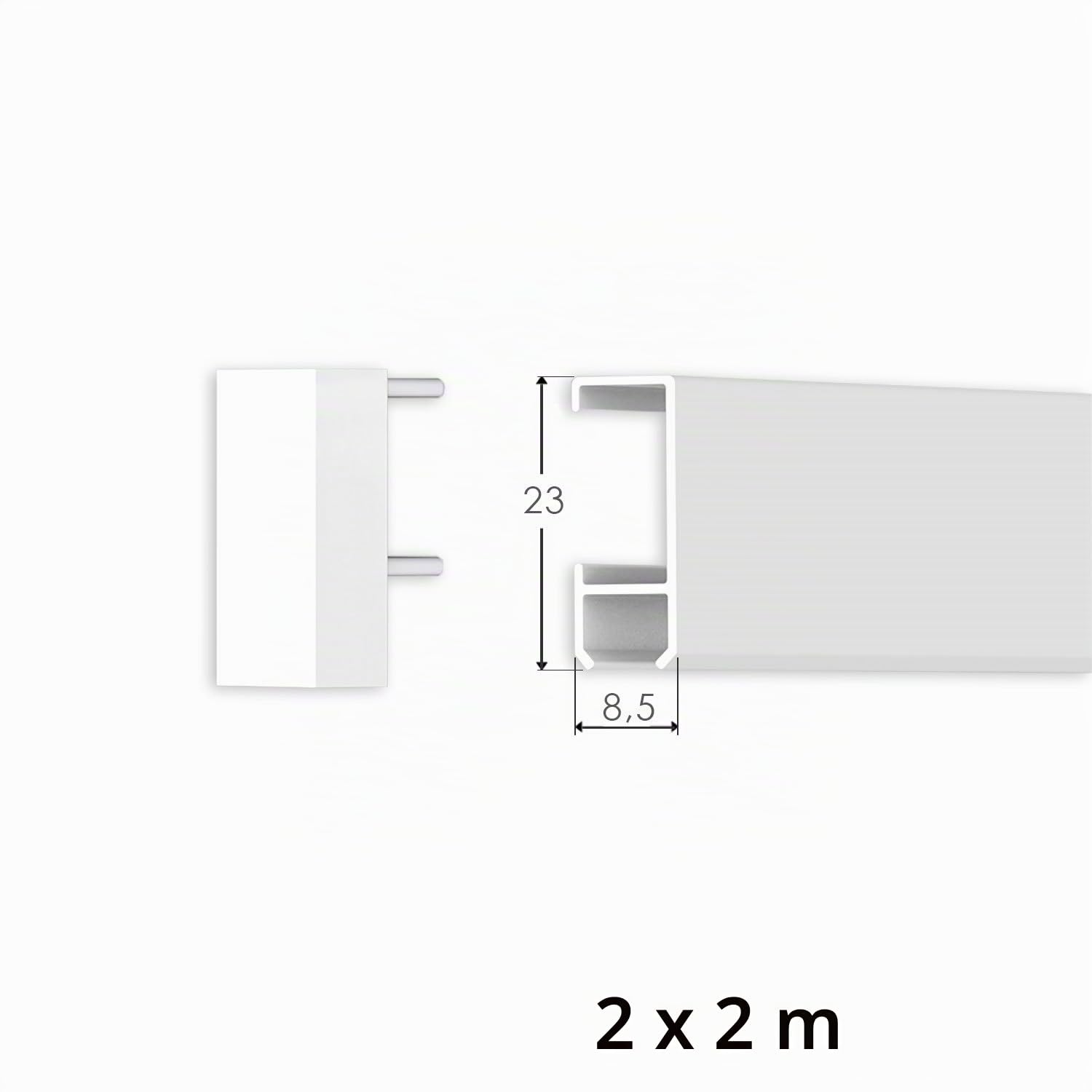 4 Meter Bilderschienen - Select - Komplett Set in Weiß von Hang-it