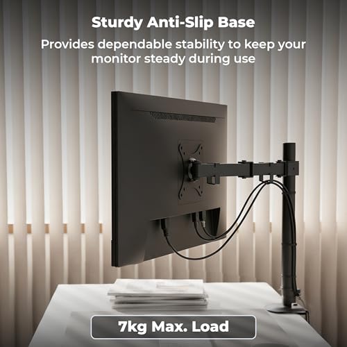 Image of Zebronics Monitor Desk Stand, 17-32 Inch Support, Up to 7kg Load, Height Adjustable & Extendable Arm, VESA Compatible, Cable Management, Anti-Slip Base, Rust-Proof (DMS200)