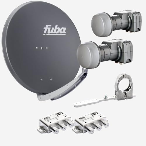 Fuba Sat Anlage 2 Teilnehmer - 2 Satelliten | Satellitenschüssel Komplettset - DAA 850 A Sat-Schüssel 85cm Alu anthrazit + 2X Twin LNB 2 Teilnehmer + Multifeedschiene + 2X DiSEqC-Schalter(HDTV/4K/8K) Fuba Sat Anlage 2 Teilnehmer - 2 Satelliten | Satellitenschüssel Komplettset - DAA 850 A Sat-Schüssel 85cm Alu anthrazit + 2X Twin LNB 2 Teilnehmer + Multifeedschiene + 2X DiSEqC-Schalter(HDTV/4K/8K)
