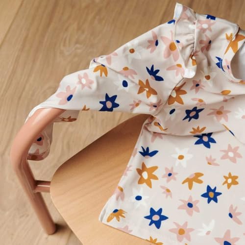 Image of Girls One Piece Swimsuits Zipper Rash Guard Long Sleeve Bathing Suit with Ruffle Hem UPF50+