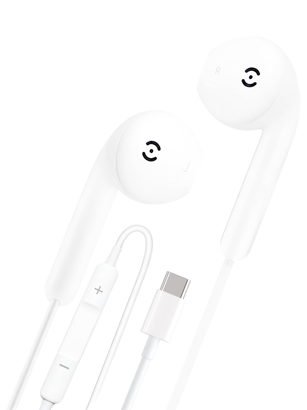 USB C Kopfhörer für iPhone 17/16/16e/15 Pro Max/Plus iPad Pro In-Ear Kopfhörer mit Kabel Type C, Mikrofon, Lautstärkeregler für Samsung S23 S22 S21 S20 A53 A54 A34 Google Pixel