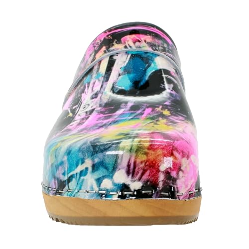 Image of Bjork Maja Wood Open Back Leather Clogs