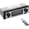 Retro Car Radio,4X60W Car Radio Bluetooth Hands-Free with USB/MP3/AUX Port,FM Radio Single Din Car Stereo with Wireless Remote Control Digital MP3 Player,7.4×2.55×1.96inch