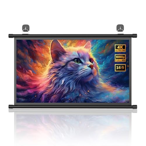 Écran de projection portable 72" 16:9 à défilement manuel pour home cinéma - 2