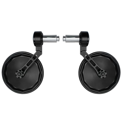 FENRIR Espejos Retrovisores Moto Manillar Retrovisor Homologados Negro Ronda CNC Aleación de aluminio Anti reflejante para Cafe Racer Naked Bike Sport Retro Scrambler Scooters deportivas Motocicletas