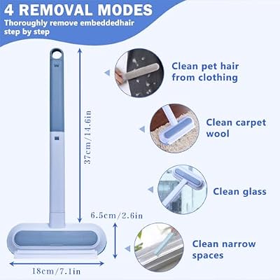 Cat Hair Remover Furniture,2 Pcs Carpet Scraper,4 in 1 Dog Hair Remover, Reusable Cat Hair Remover for Dog and Cat,Adjustable Lint Brush for Carpet,Bedding and Furniture