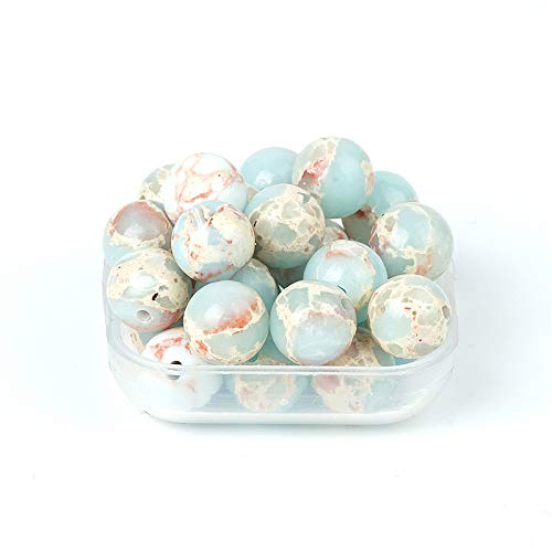 Lot De 100 Perles Rondes En Pierre Naturelle De 6 Mm Avec Trou Pour