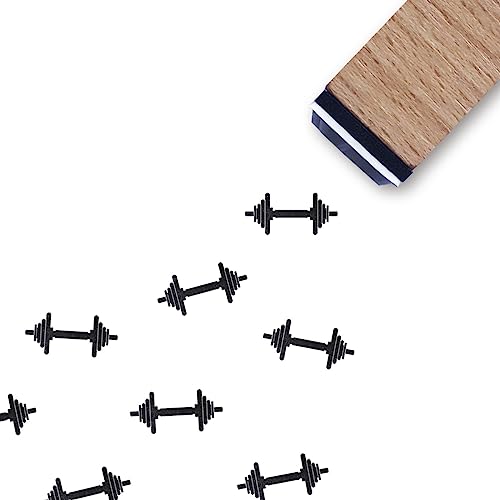 Gym Weightlifting Rubber Stamp, 3/5 Inch Small Mini Exercise Stamp for Scrapbooking Card Making Planner