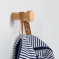 TOINSIX 6 Pcs Wood Wall Hooks – Decorative Wooden Hooks for Wall Mount, Unique Boho Wooden Pegs Bag Hangers, Entryway Hat Hooks for Hanging Towel, Coat, Cap, Backpack (Beech Wood)