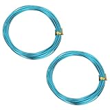 QUARKZMAN 2 Rollen Bonsai Draht 1.5mm Jede Rolle 16.4ft (5m) Eloxierter Aluminium Bonsai Draht Für Garten Baumzweig Fixierung DIY Basteln Hellblau
