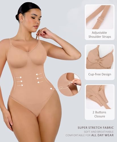 Image of FeelinGirl Shapewear Bodysuit Tummy Control for Women Seamless Body Shaper
