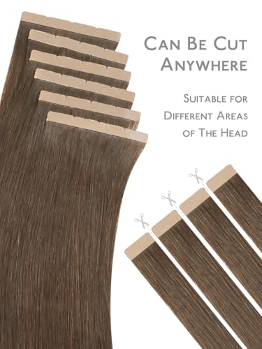 Image of WENNALIFE 3.15 inch Wide Tape in Hair Extensions Human Hair, Tape in Weft
