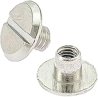 50 x 12mm Nickel Alina Chicago Screw Posts (5mm hole) | Steel with Nickel plated finish | Metal Silver Colour Rivet Replacement Repair for Bags, Purse, Belt, Collar, Backpack, Dog Lead, DIY, Craft