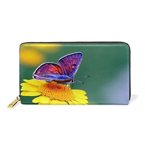 Portefeuille long en cuir fleuri pour organiser vos cartes et votre monnaie