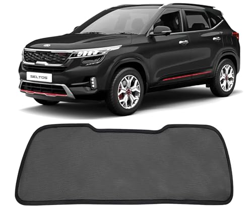 Image of Autofact Dicky Curtain for Kia Seltos | Custom Fit Rear Windshield Sunshade | UV & Heat Protection | Foldable Mesh | Privacy & Cooling Car Accessory