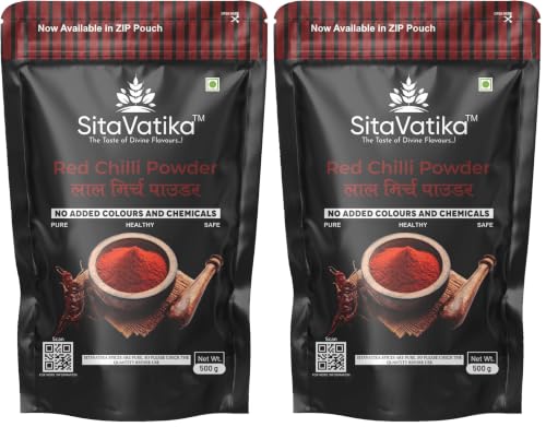 Image of Sitavatika 100% Natural Red Chilli Powder 500gm No Added Colours and Chemical with Spicy Taste Lal Mirch Powder (Pack of 2)