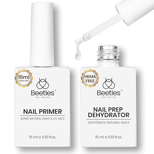 Image of Beetles Nail Dehydrator & Nail Primer Set - No Lifting Nail Prep, Strong Bond, HEMA Free, Acid-Free, Long Lasting for Gel Nails & Acrylic