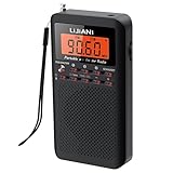 2025版小型携帯ラジオFM/AM/SW,単三電池2本使用,夜間でも使えるバックライト付きボタン,デジタル時計、目覚まし時計、スリープタイマー機能最適受信、最適音質ポータブルラジオ、歩行、ランニングに適している