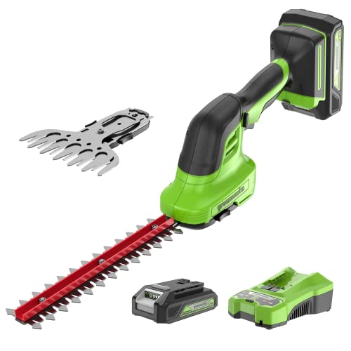 Greenworks(グリーンワークス) 充電式電動芝生バリカン グリーン...