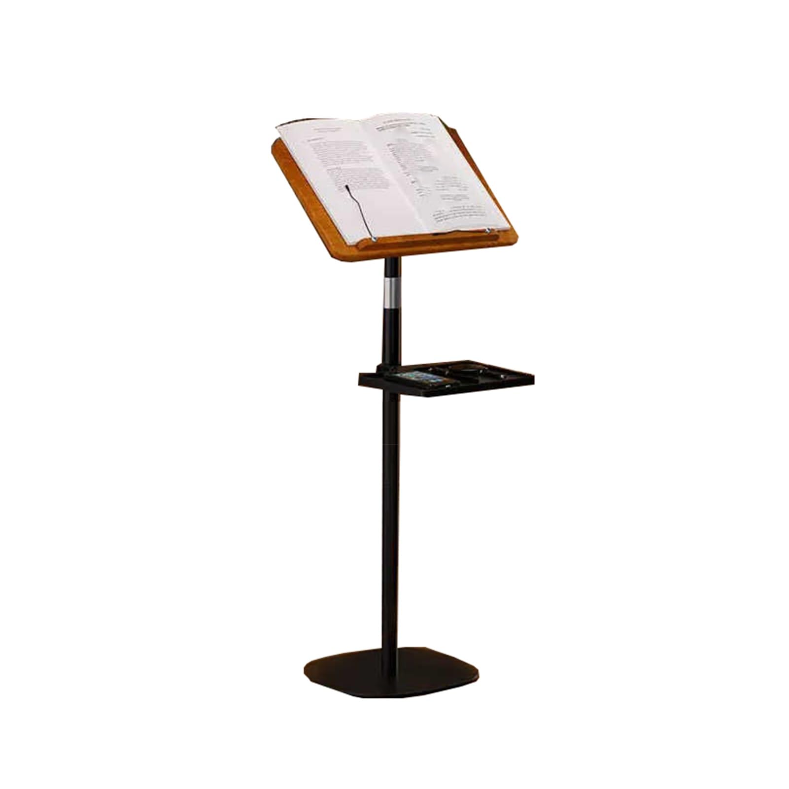 Supporto musicale da pavimento con vassoio, scaffale da lettura capacità di carico 5 kg, per sala conferenze ufficio
