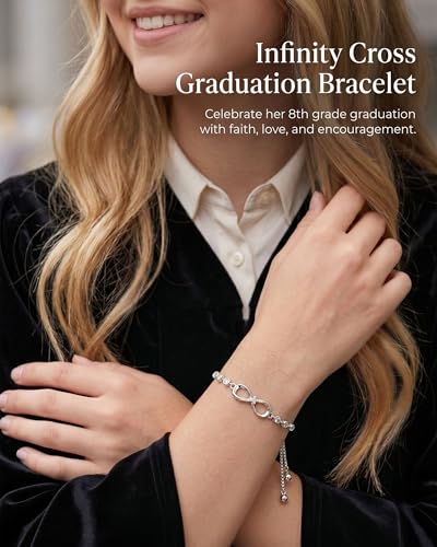 Image of UNGENT THEM Infinity Love CZ Cross Bracelet Christian Graduation Gifts