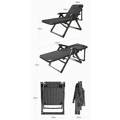 Chaise pliable multiposition et lit de soleil avec dossier réglable confortable - 3