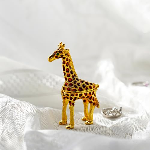 YU FENG Ring Holder Hinged Trinket Boxes for Gifts,Jewelry Boxes Organizer Display Holder (giraffe trinket box)
