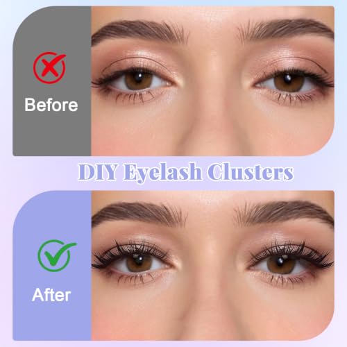 Image of MAYCREATE 140pcs Wispy Eye Lashes for Women Self Adhesive Natural Look Cluster Lashes 2 Styles 10-13mm Manga Anime False Fake Eyelashes Eyelash Lash Clusters with Tweezers for Daily or Parties