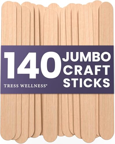 Tress Wellness Craft Sticks Popsicle sticks Premium Splinter-Free Wooden Sticks for Waxing Wax Stick for Body and Face Waxing 140 pieces